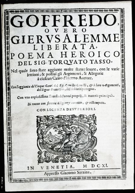 Goff'G'Goffredo overo Gerusalemme liberata', cover of the heroic poem of 1609-1611. Creator: Tasso, Torcuato (1544-1595).