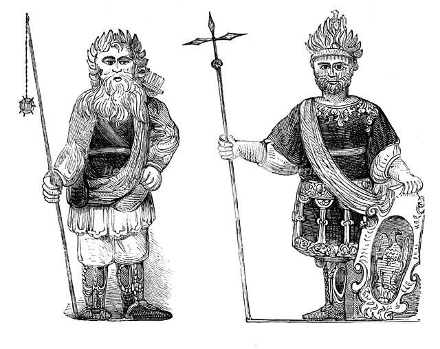 Gog and Magog, Guildhall, London, c1902. Artist: Unknown
