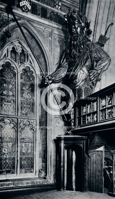 'Gog (Gogmagog), One of the two City giants burnt in the London Guildhall fire, 1940'. Artist: Unknown.
