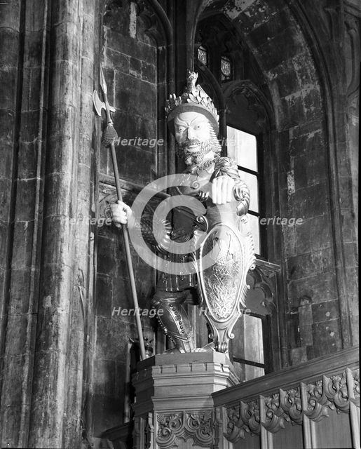 Gog statue in the Guildhall, City of London, c1955. Creator: Arthur Charles Kirby Ware.