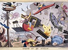 Going it by steam (1829?). Artist: Robert Seymour