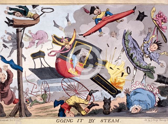 'Going it by steam', (1829?). Artist: Robert Seymour