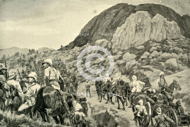 'Going Out to the Attack on Spion Kop on January 24', 1900. Creator: Richard Caton Woodville II.