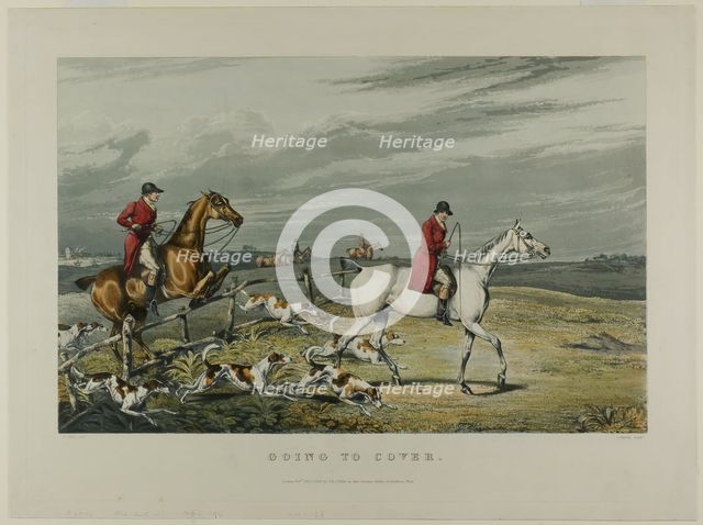 Going to Cover, from Fox Hunting, 1828. Creator: Charles Bentley.