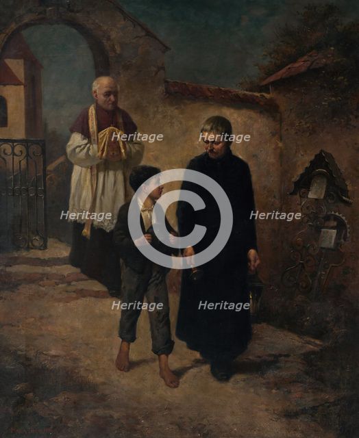 Going to care for the sick, 1901. Creator: Felicián Moczik.
