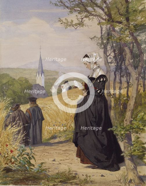 Going to Church, 1864. Creator: Wilhelm Sohn.