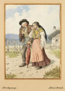 Going to church, 1892. Creator: Alois Greil