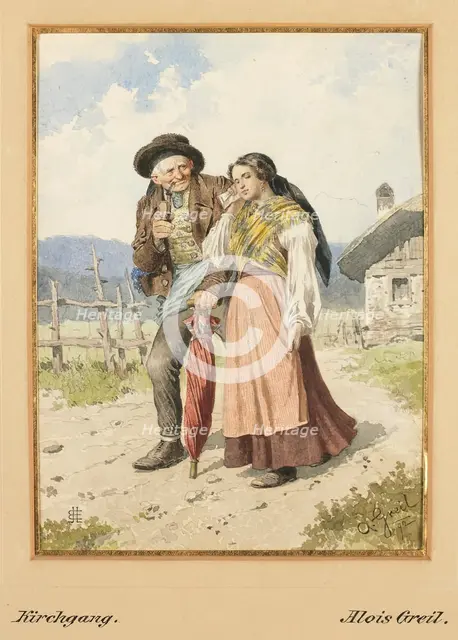 Going to church, 1892. Creator: Alois Greil.