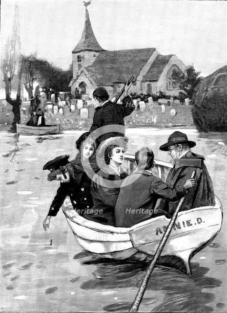 Going to church: an incident during the Floods, 1895. Creator: R. Taylor.