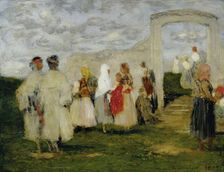 Going to church in Lundenburg, 1885. Creator: Franz Rumpler
