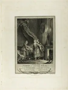Going to Bed, from Monument du Costume Physique et Moral de la fin du Dix-huitième siècle, 1774. Creator: Antoine Jean Duclos