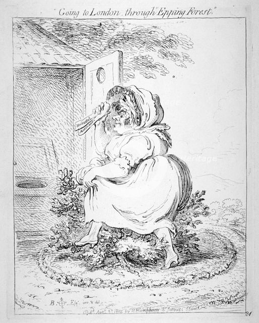 'Going to London through 'Epping Forest'', 1802.                                          Artist: James Gillray