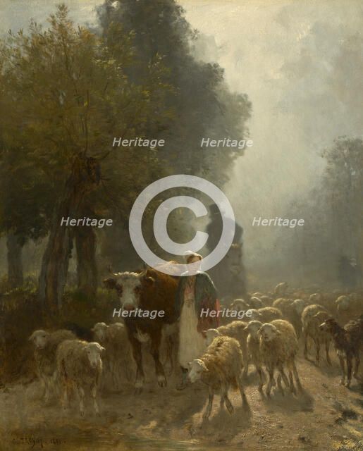 Going To Market On A Misty Morning, 1851. Creator: Constant Troyon.