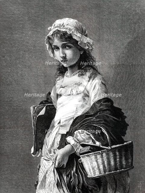 "Going to School" by Mdlle. J. Bole, from a photograph by Messrs. Goupil and Co., 1876. Creator: Unknown.
