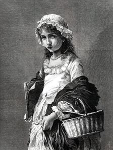 "Going to School" by Mdlle. J. Bole, from a photograph by Messrs. Goupil and Co., 1876. Creator: Unknown