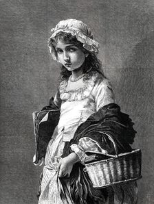 "Going to School" by Mdlle. J. Bole, from a photograph by Messrs. Goupil and Co., 1876. Creator: Unknown