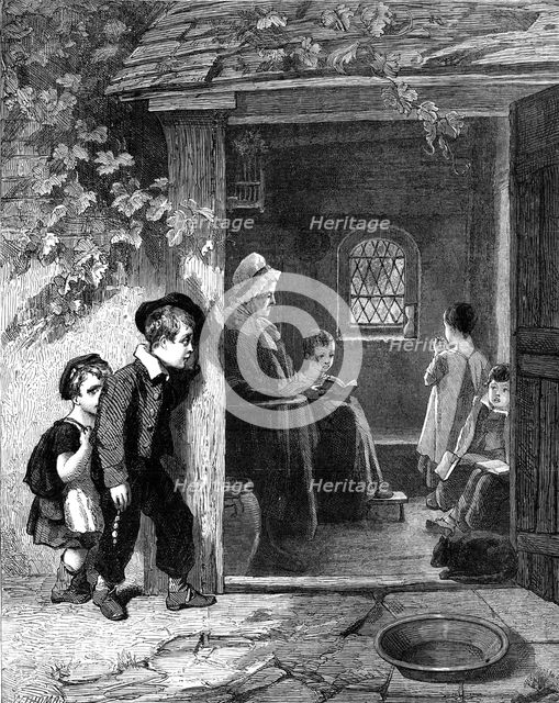 "Going To School," by T. Webster, R.A., in the National Gallery..., South Kensington, 1864. Creator: W Thomas.