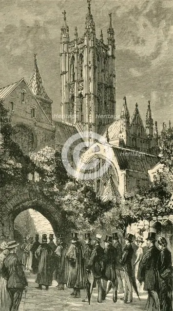 'Going To Service By The "Dark Entry": 'Colonial and Indian Visitors at Canterbury', 1886. Creator: Unknown.