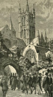 Going To Service By The "Dark Entry": Colonial and Indian Visitors at Canterbury 1886. Creator: Unknown