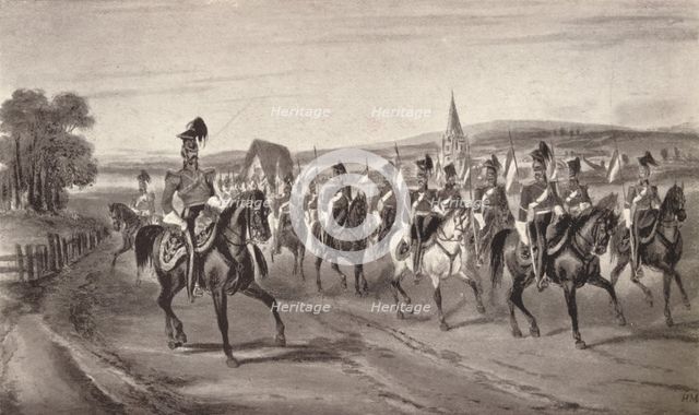 'Going to the Review (16th Lancers)', 1850 (1909). Creator: John Harris the Younger.