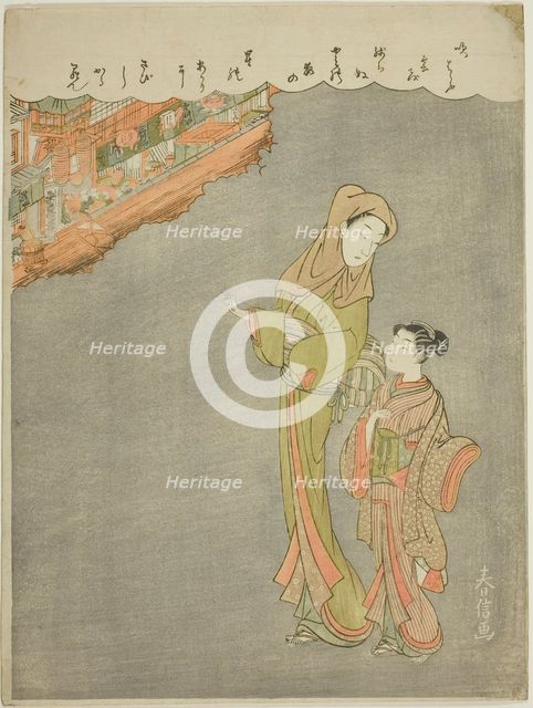 Going to the Theater, c. 1770/71. Creator: Suzuki Harunobu.