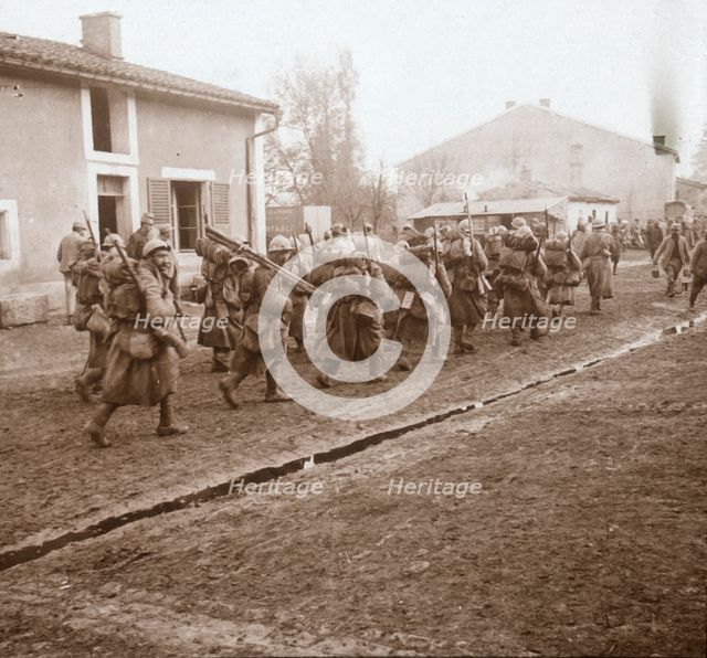 Going up the line to Verdun, northern France, c1914-c1918.  Artist: Unknown.