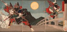 Gojo Bridge, an Episode from the Life of Yoshitsune, 1881. Creator: Tsukioka Yoshitoshi