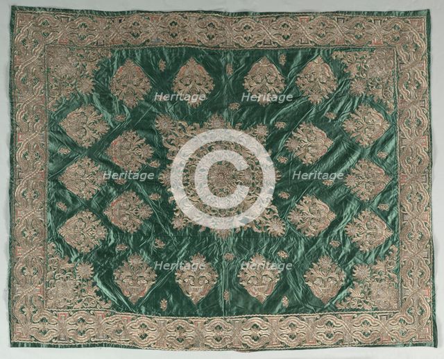 Gold-Thread Embroidered Cover, 1800s. Creator: Unknown.