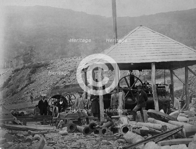 Gold washing machine on Askold Island, 1865-1871. Creator: VV Lanin.