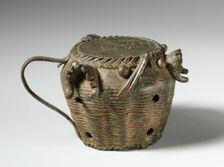 Gold Weight: Drum with Jaws of Defeated Enemies, 1800s. Creator: Unknown