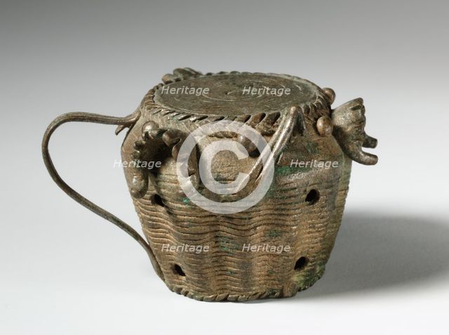 Gold Weight: Drum with Jaws of Defeated Enemies, 1800s. Creator: Unknown.