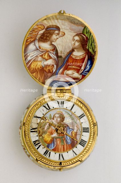 Gold and enamel cased verge watch, c1650. Artist: Auguste Bretonneau.