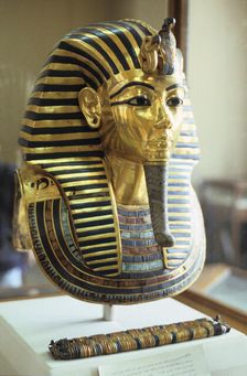 Gold and lapis lazuli funerary mask of Tutankhamun, King of Egypt, c1323 BC