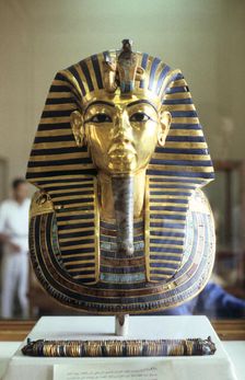 Gold and lapis lazuli funerary mask of Tutankhamun, King of Egypt, c1323 BC