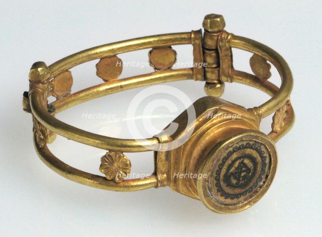 Gold and Niello Bracelet, Byzantine, 5th-6th century. Creator: Unknown.