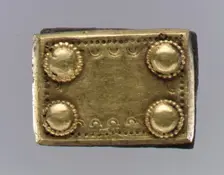Gold Back Plate of Belt, Langobardic, ca. 600. Creator: Unknown