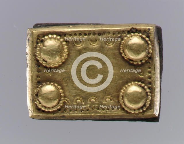 Gold Back Plate of Belt, Langobardic, ca. 600. Creator: Unknown.