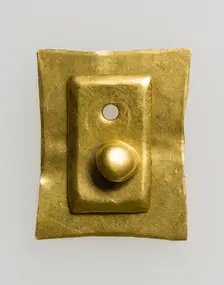 Gold Belt Mount with Rivet, Avar, 700s. Creator: Unknown
