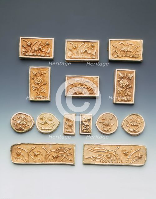 Gold belt plaques, Early Ming Dynasty, China, c1500. Creator: Unknown.