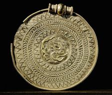 Gold bracteate, Viking, Migration period, c300-700. Artist: Werner Forman