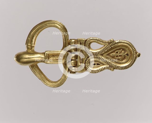 Gold Buckle, Langobardic or Byzantine, 6th-7th century. Creator: Unknown.