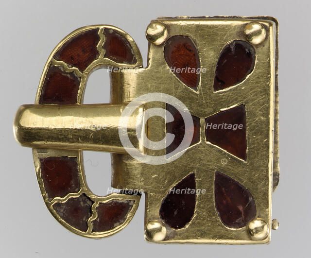 Gold Buckle with Garnets, Germanic, 400-500. Creator: Unknown.