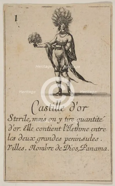 Gold Coast, from 'Game of Geography' (Jeu de la Géographie), 1644. Creator: Stefano della Bella.