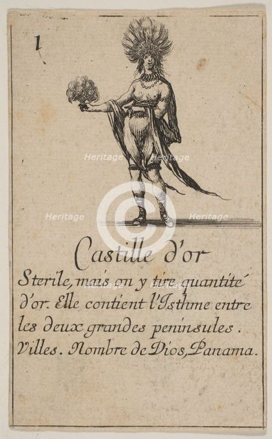Gold Coast, from 'Game of Geography' (Jeu de la Géographie), 1644. Creator: Stefano della Bella.