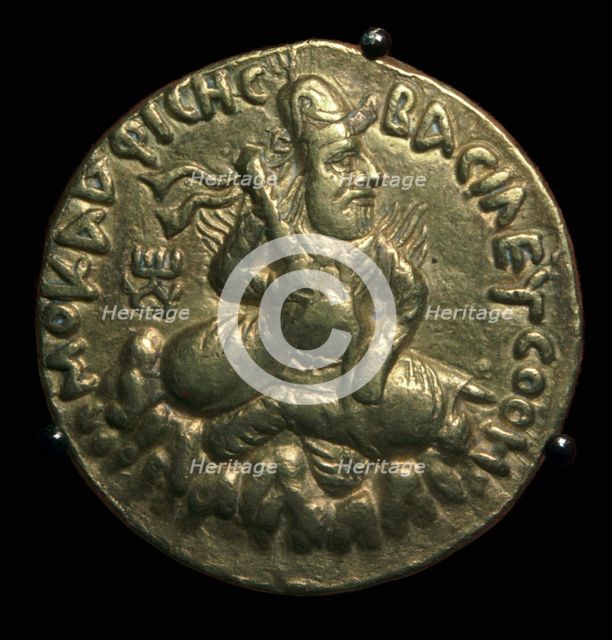 Gold coin of the Kushan emperor Vima Kadphises, 1st century. Artist: Unknown