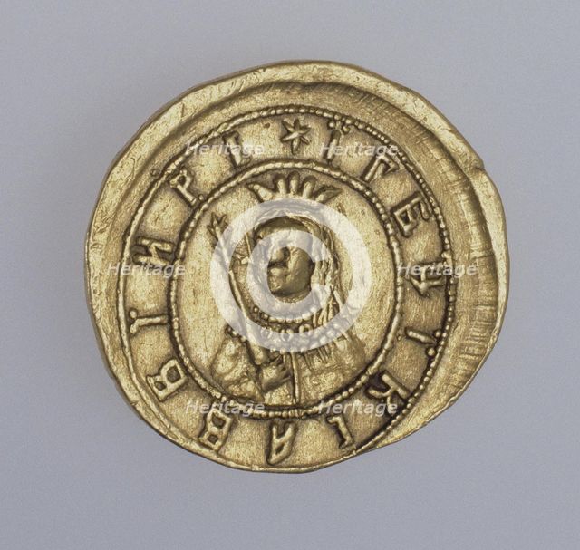 Gold coin of the regent Sophia Alekseyevna, Between 1682 and 1687. Artist: Numismatic, Russian coins  