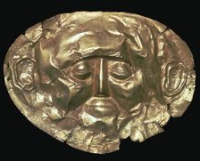 Gold death mask of a Mycenaean king, 17th century BC