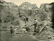Gold Diggers at Work near Beechworth, Victoria 1901. Creator: Unknown