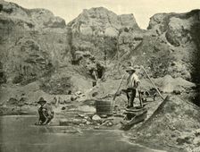 Gold Diggers at Work near Beechworth, Victoria 1901. Creator: Unknown