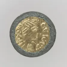 Gold Disk Brooch, Frankish, 7th century. Creator: Unknown
